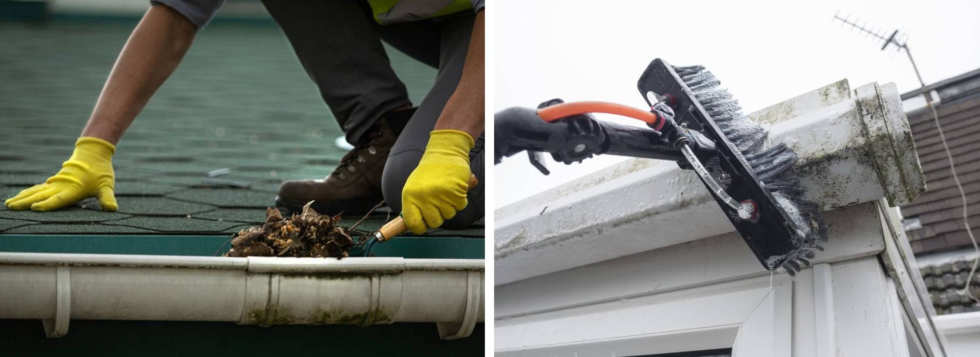 cleaning gutters